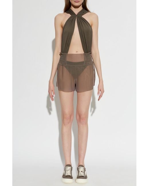 Rick Owens Gray Transparent Shorts