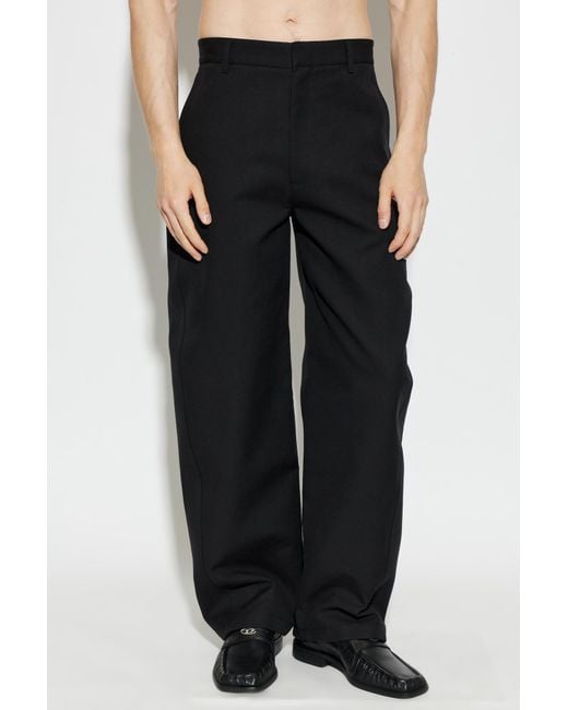 Givenchy Red Cotton Trousers With Logo Patch for men