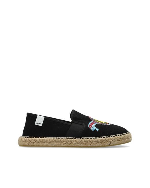KENZO Black Espadrilles With Logo for men