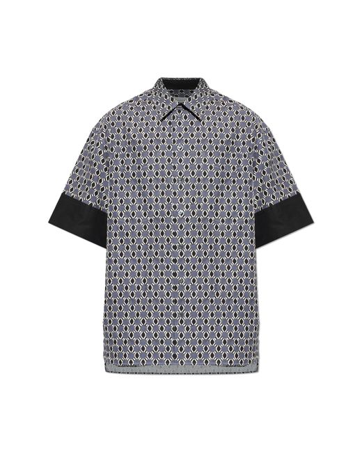 Lanvin Gray Patterned Short-Sleeve Shirt for men