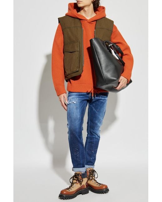 DSquared² Orange Wool Sweater for men