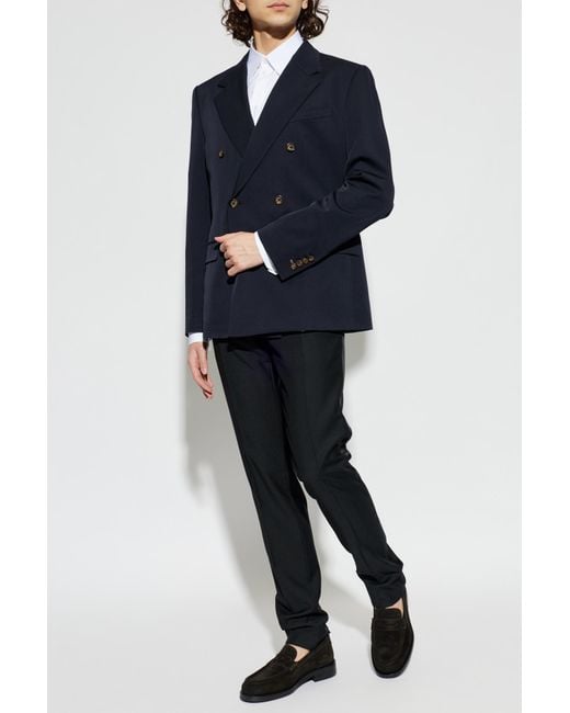 Dolce & Gabbana Blue Double-Breasted Blazer for men