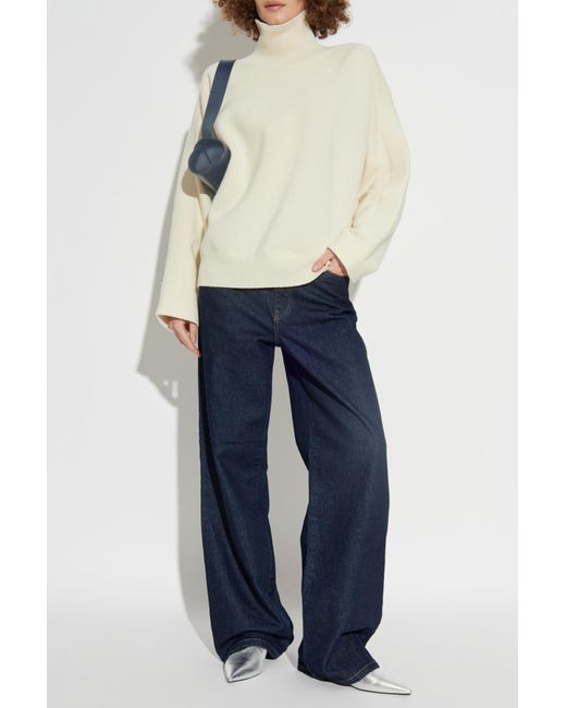 Jil Sander Blue Wool Turtleneck