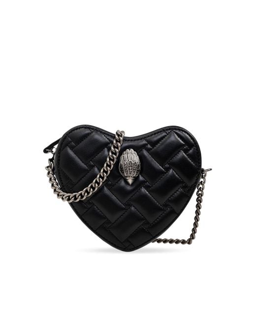 Kurt Geiger Black Kensington Heart Shoulder Bag
