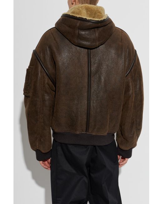 DSquared² Black Suede Jacket With Hood for men