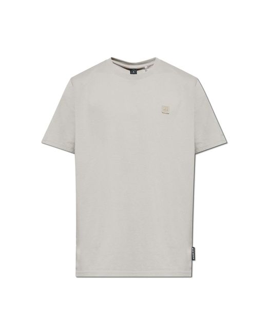 Moose Knuckles Gray T-Shirt With Logo Patch for men
