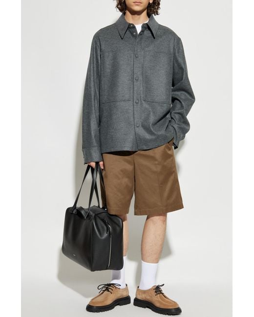 Jil Sander Gray Wool Shirt for men