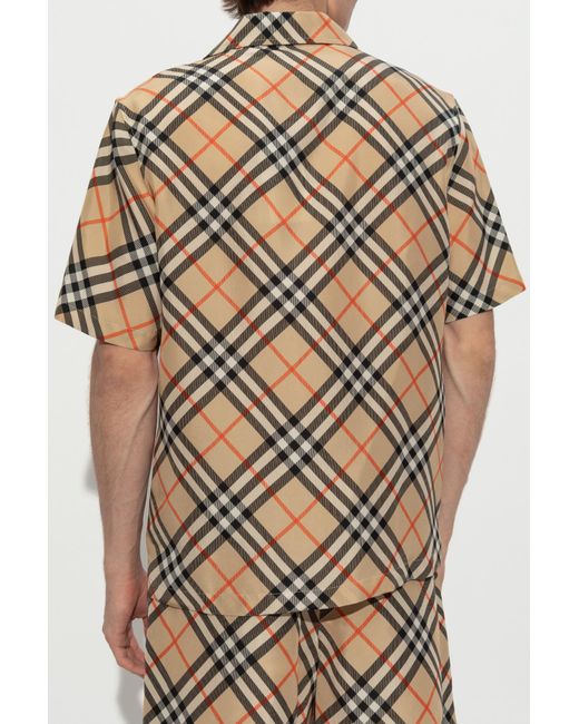 Burberry Natural Checkered Pattern Shirt for men