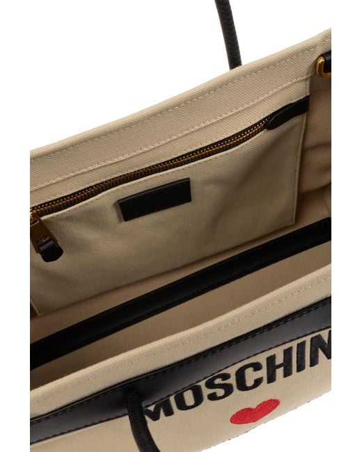 Moschino Natural Shopper Bag With Logo,