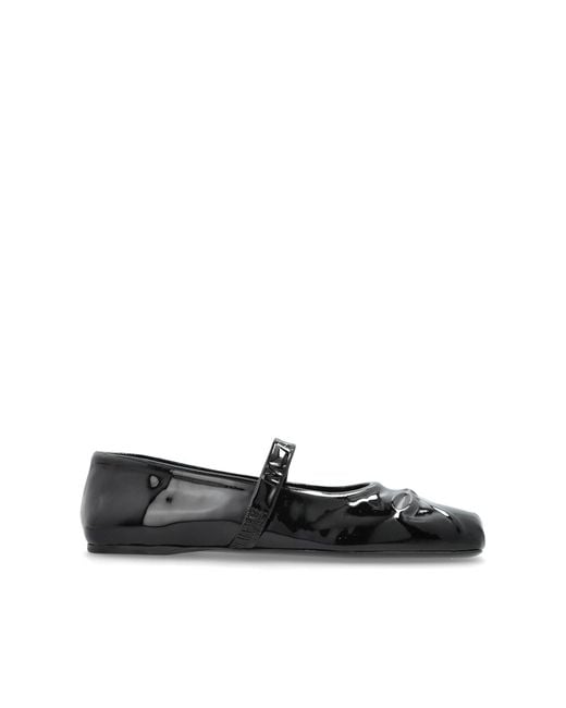 Marni Black Leather Ballerinas