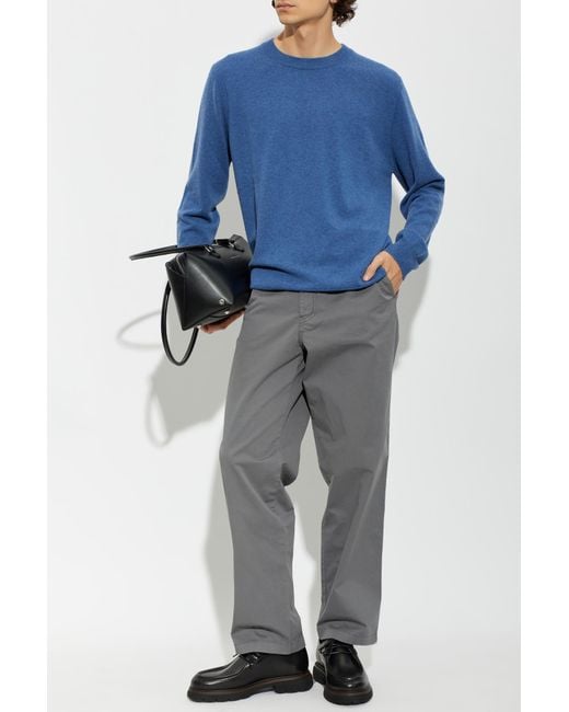 Paul Smith Blue Cashmere Sweater With A Crew Neck for men