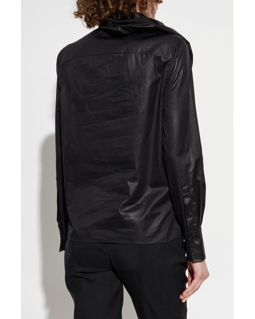 Alexander McQueen Black Shirt With Decorative Draping
