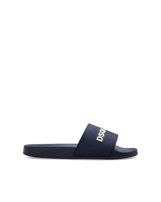 DSquared² Blue Flip-Flops With Logo for men
