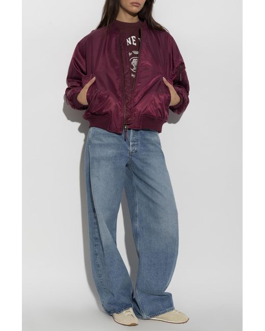 Anine Bing Red "Leon" Bomber Jacket