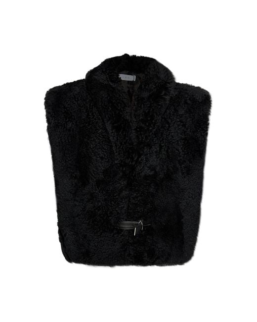 IRO Black Fur Vest Midaos