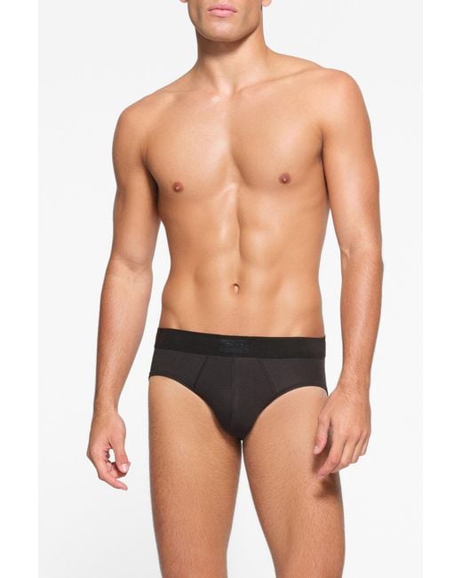 Skims Black Three-Pack Of Briefs for men