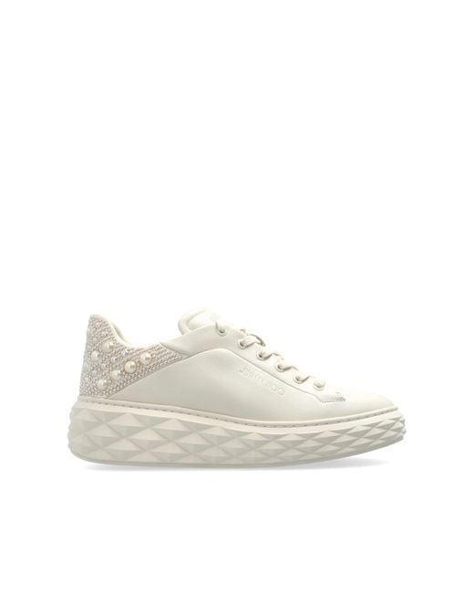 Jimmy Choo White 'Diamond Maxi' Sports Shoes