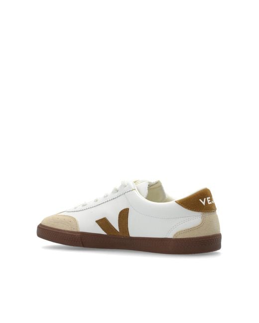 Veja Black Sports Shoes Volley O.T. Leather for men