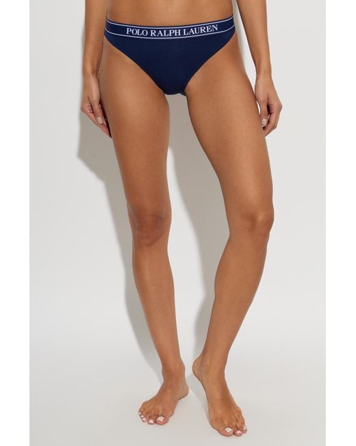 Polo Ralph Lauren Blue Cotton Briefs With Logo