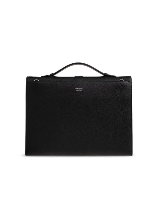 Ferragamo Black Leather Briefcase for men