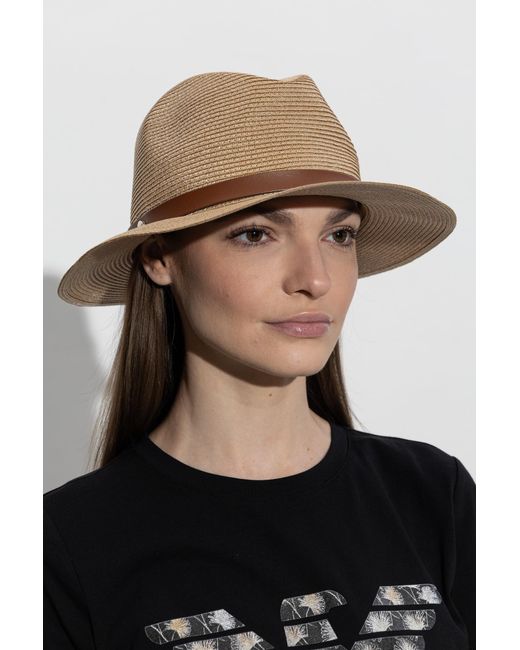 Emporio Armani Natural Hat With Decorative Band