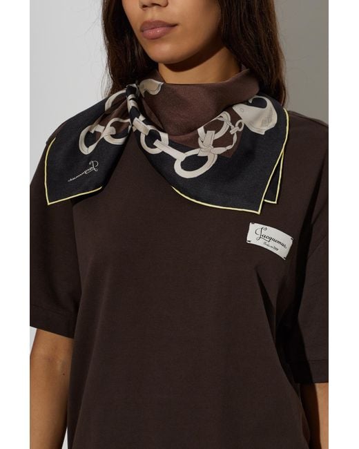 Jacquemus Black Silk Scarf 'Pampille'