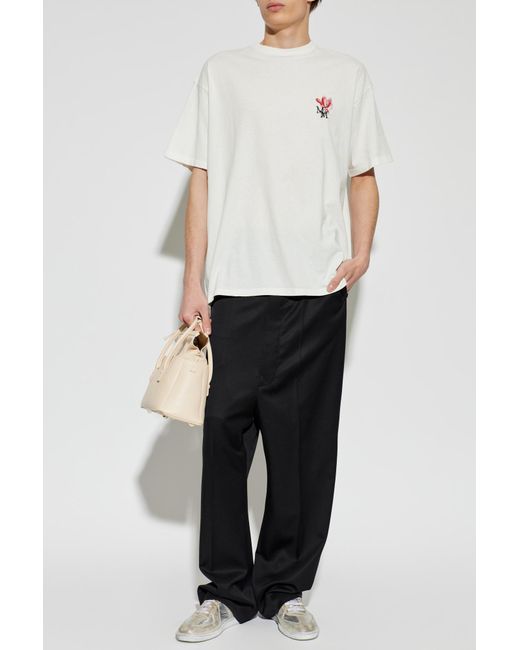 Maison Margiela Black Wool Pleated Trousers for men