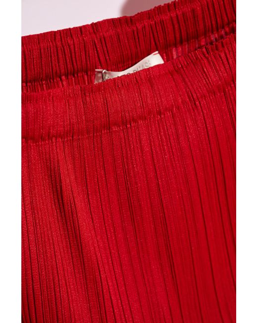 Pleats Please Issey Miyake Red Pleated Skirt,