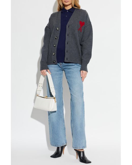 AMI Blue Wool Cardigan
