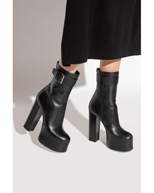 leather platform ankle boots