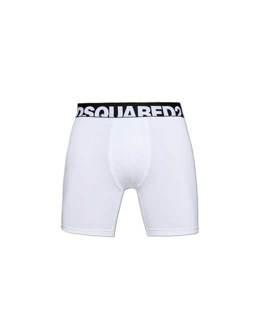 DSquared² Blue Cotton Boxers With Logo for men