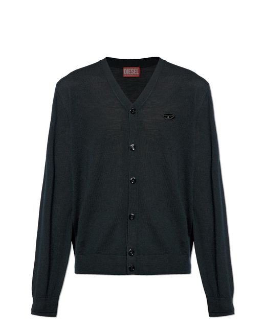 DIESEL Black Cardigan K-Volto for men