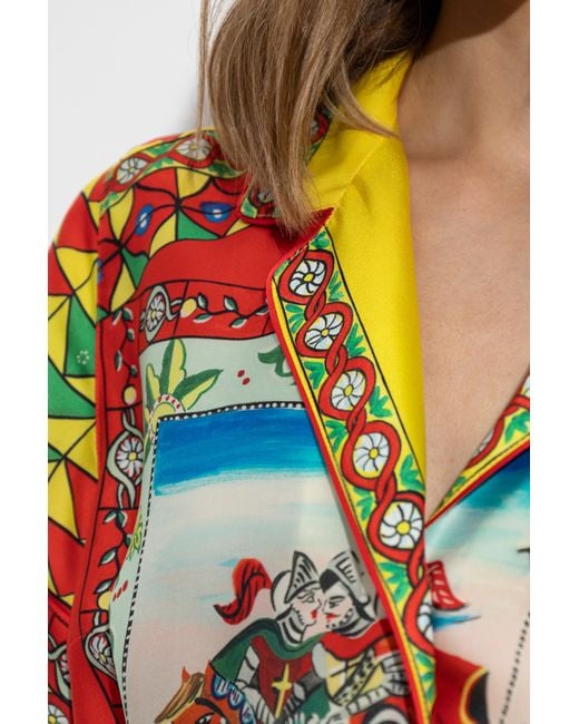 Dolce & Gabbana Multicolor Shirt With Carretto Pattern