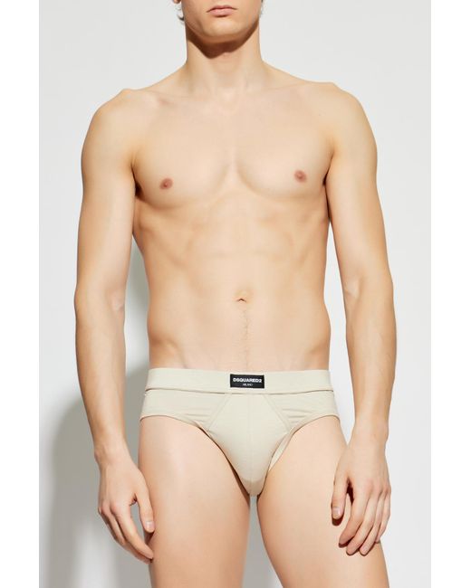 DSquared² Natural Briefs With Logo for men