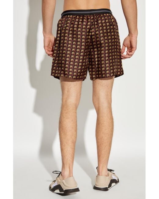 Dolce & Gabbana Brown Silk Shorts for men