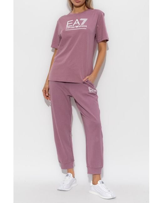 EA7 Purple T-Shirt From The "Sustainability" Collection