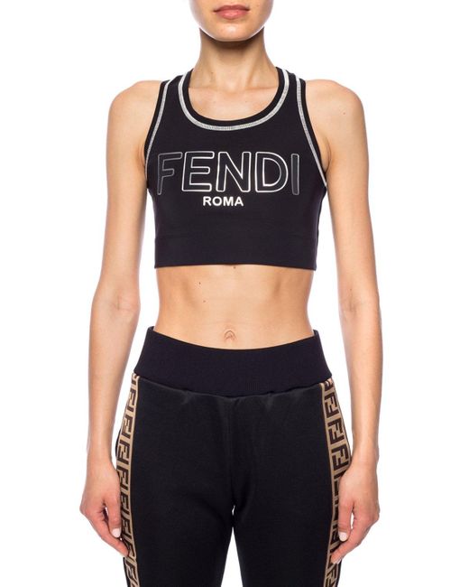 white fendi crop top