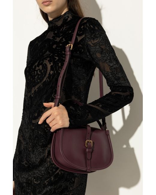 Etro Purple Leather Shoulder Bag