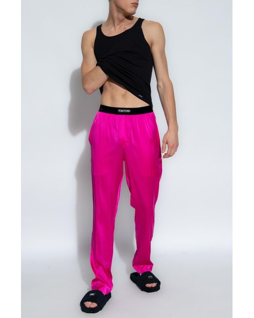 Tom Ford Pink Silk Pyjama Bottom for men