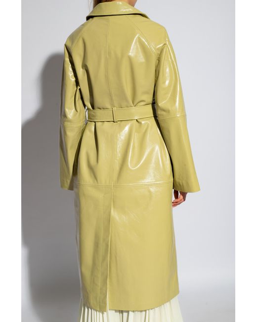 Herskind Yellow Leather Coat 'puch',