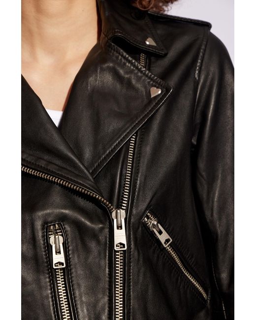 AllSaints Black Leather Jacket 'Balfern'