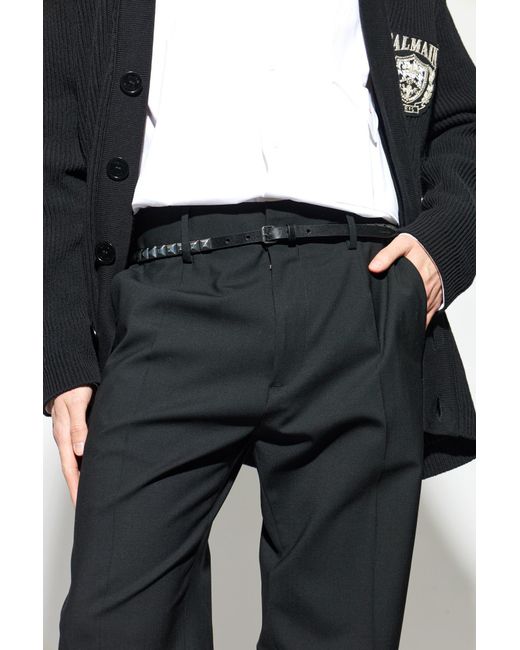 DSquared² Black Leather Belt With Studs for men