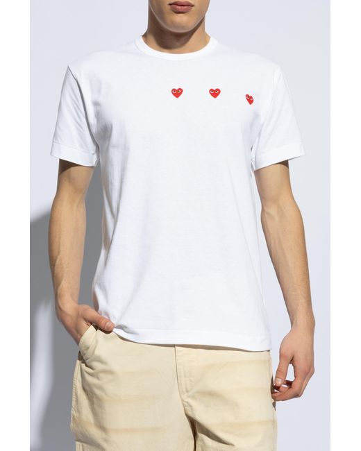 COMME DES GARÇONS PLAY White T-shirt With Logo, for men