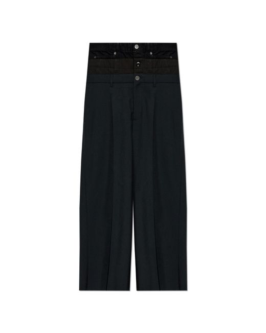 Balenciaga Black Creased Trousers for men