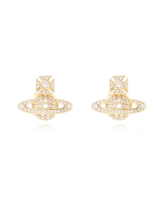 Vivienne Westwood Metallic 'Carmela' Earrings With Logo