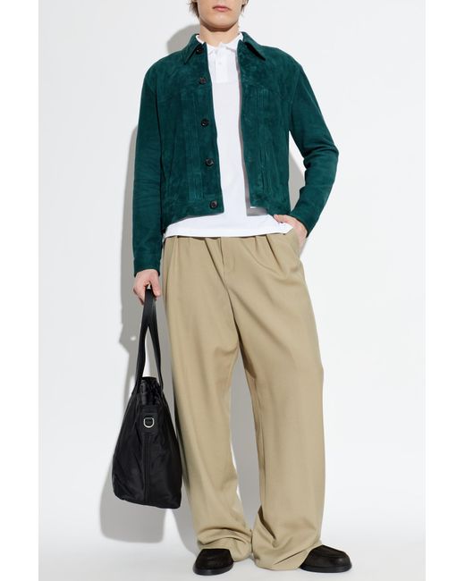 Paul Smith Green Suede Jacket for men