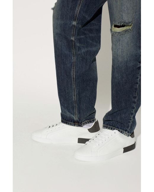 Dolce & Gabbana White 'Portofino' Sports Shoes for men