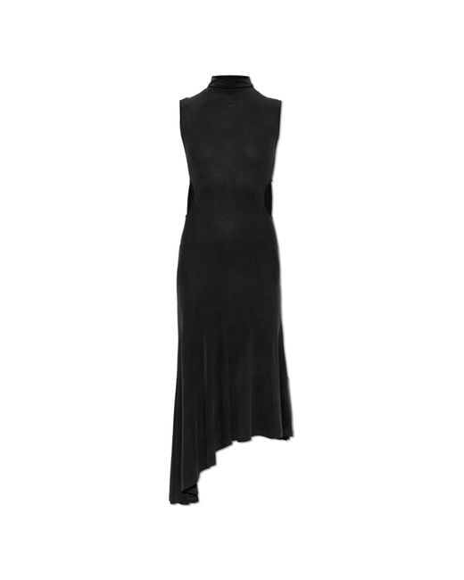 Off-White c/o Virgil Abloh Black Asymmetrical Dress With Turtleneck