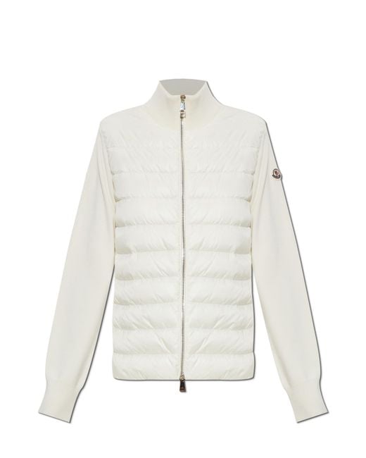 Moncler White Cardigan With Down Filling