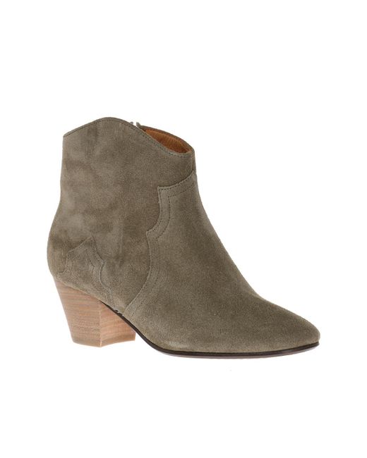 Isabel Marant Dacken Suede Ankle Boots in Green Lyst UK
